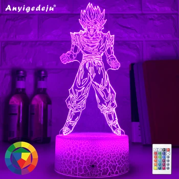 

3d Led Night Lamp Dragon Ball Goku Super Saiyan Figure Atmosphere for Child Bedoom Decor Nightlight Bedside 3d Night Light Gift