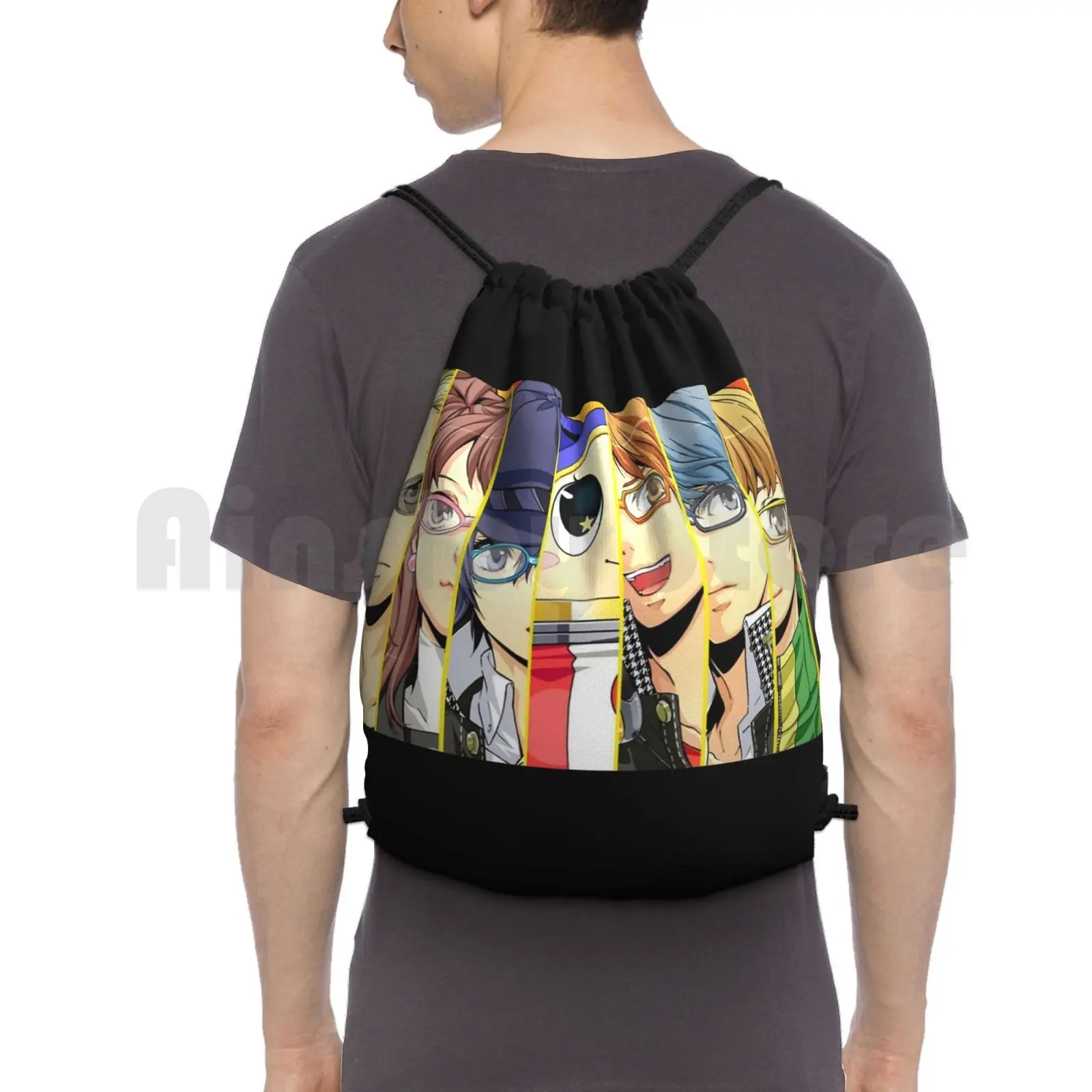 

Рюкзак на шнурке Persona 4, сумка для верховой езды, скалолазания, тренажерного зала, Persona 4, Golden Video Game Shin Megami Tensei