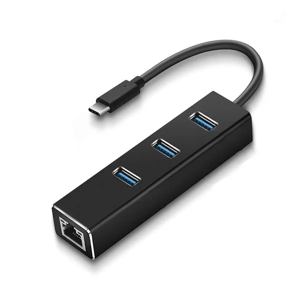 Aluminum 1000 Mbps Type c USB Hub 3.0 with Gigabit Ethernet RJ45 Port Network Adapter Portable Data Hub for MacBook
