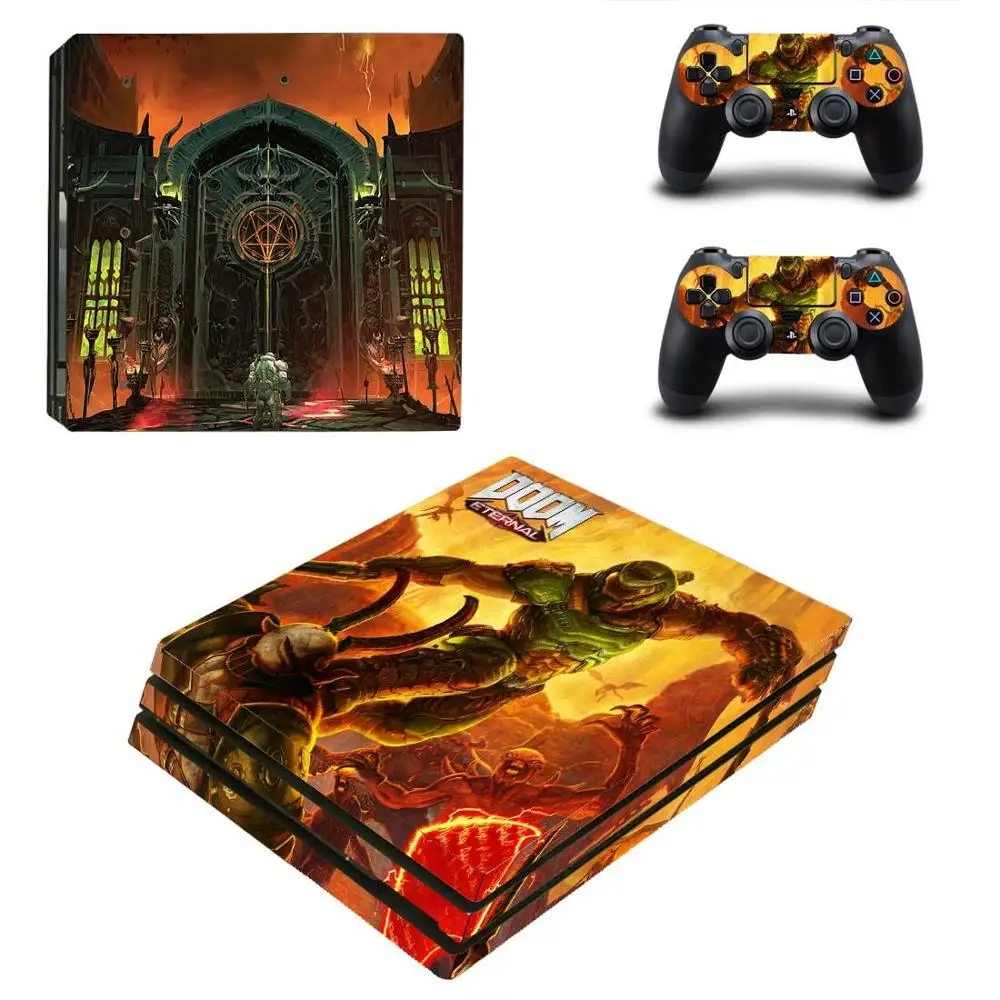 YSP4P-3656 PS4 Pro стикер s PS 4 Play станция 4 Pro виниловая кожа Doom наклейки Pegatinas для playstation 4 Pro консоль и контроллер - Цвет: YSP4P-3656