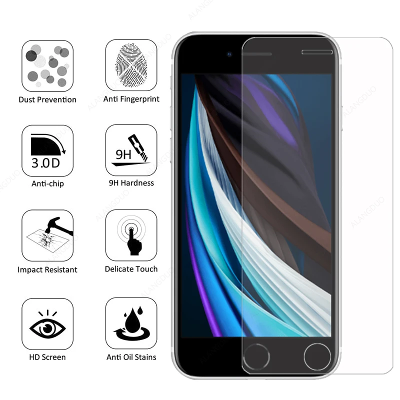 Защитное стекло для iPhone SE 8 7 6 Plus 11 pro max XR закаленное Xs X 6s 5s plus 2020|Защитные стёкла и