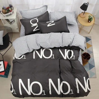 

Thumbedding No.1 Bedding Set King Size Simple Creative Black Duvet Cover Stripes Queen Full Twin Single Unique Design Bed Set