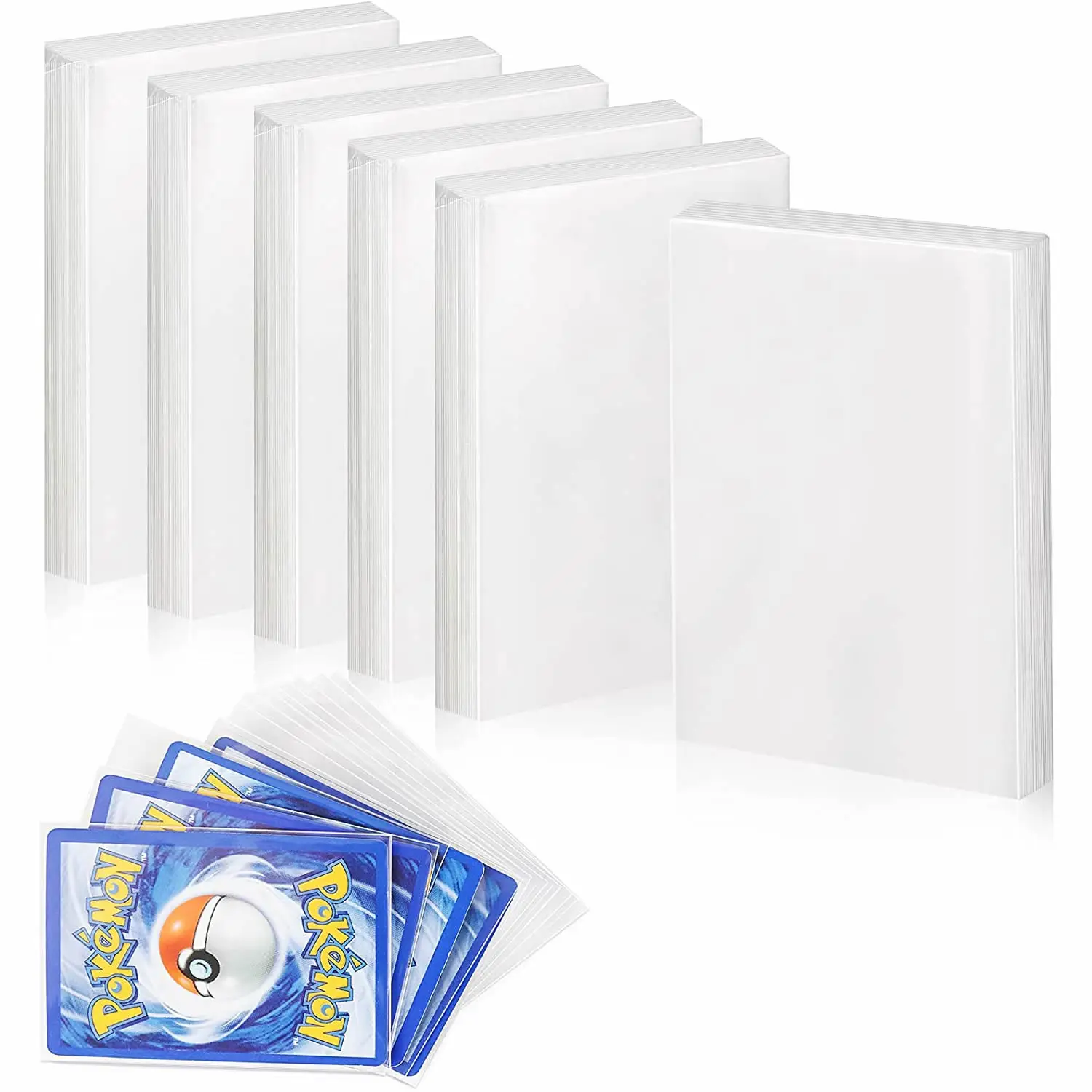 LUNEKUCK 100PCS Protege Carte Pokemon Transparent Protection Carte pour  Jeux Pochette de Protection Carte Sleeves… 