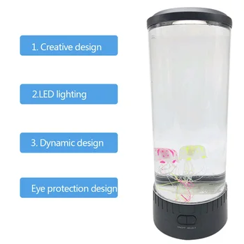 

Desktop USB Powered Childen LED Night Light Color Changing Aquarium Bedside Lamp Hypnotic Jellyfish Table Home Decoration Mood