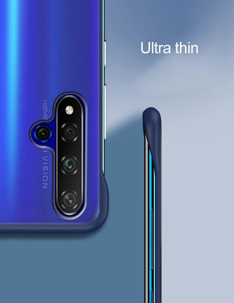 Бескаркасный бампер чехол для huawei Honor 20 20i 10i View 20 9X 8X Max 8C чехол прозрачный задняя крышка телефона для Honor 20 Pro чехлы