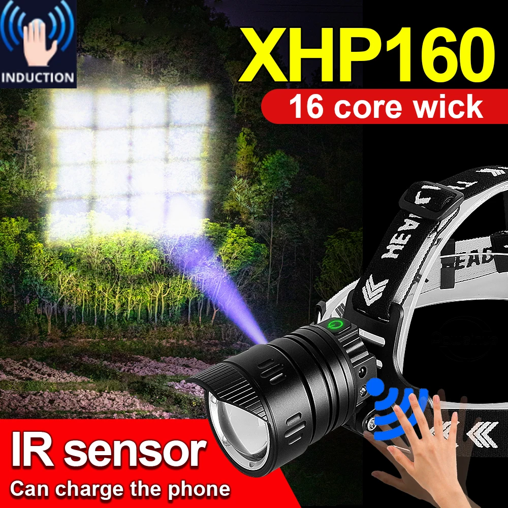 Налобный фонарь XHP160 светодиодный 18650 люмен | Лампы и освещение