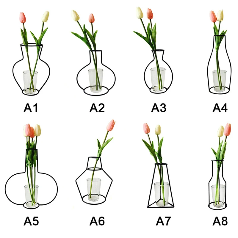 Вечерние украшения для дома минималистичные абстрактные железные цветочные горшки абстрактные черные линии ваза сушеные цветочные горшки стойки Новые скандинавские украшения