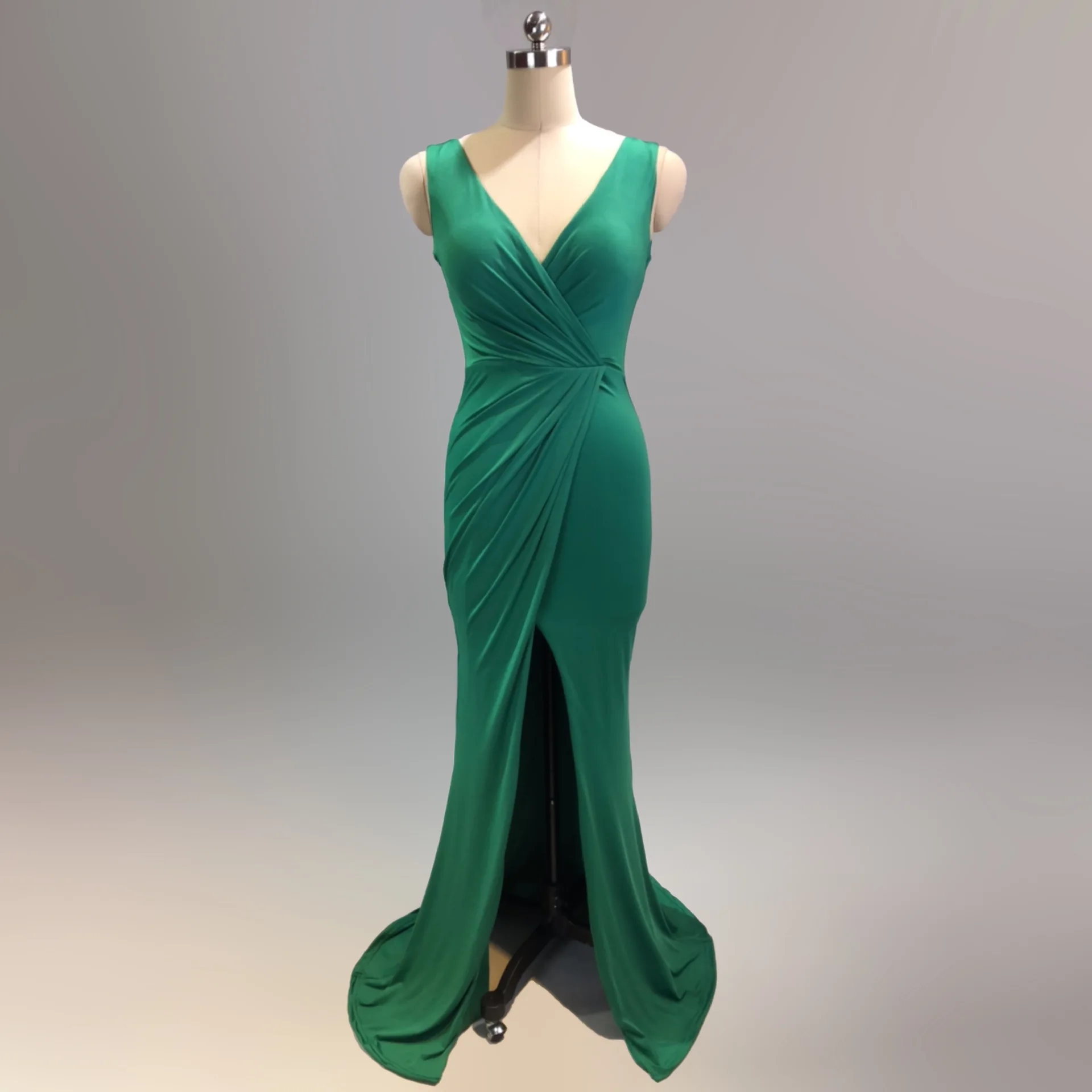 Green Beauty-Emily, v-образный вырез, без рукавов, вечерние платья, Длинный разрез, сексуальное, Русалка, официальное платье, Коктейльные, вечерние Модные Вечерние Платья, robe de soiree - Цвет: Green