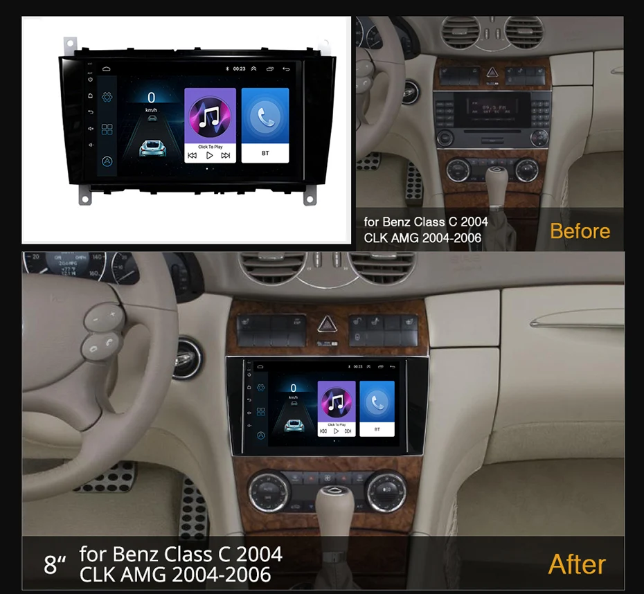 8 дюймов стиль android 8,1 Автомобильный плеер navi для Benz для Mercedes Benz c-класс C180 C200 CLK200 C230 с gps SWC BT wifi