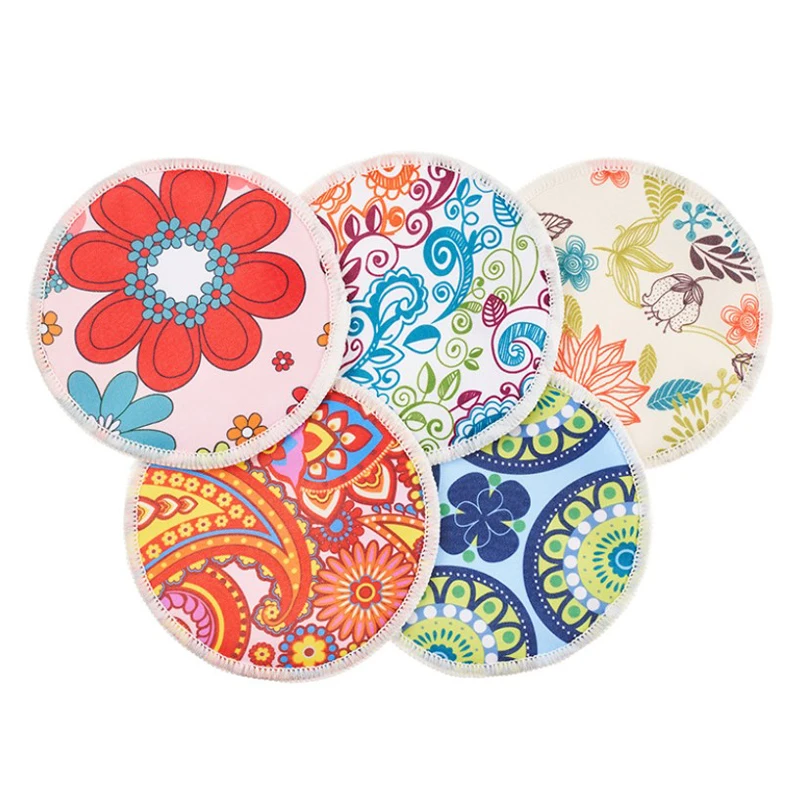 6PCS Soft Bamboo Reusable Washable Breast Liners Milk Care Nursing Pads Postpartum Accessories Mama Lactation Breastfeeding Pads 5