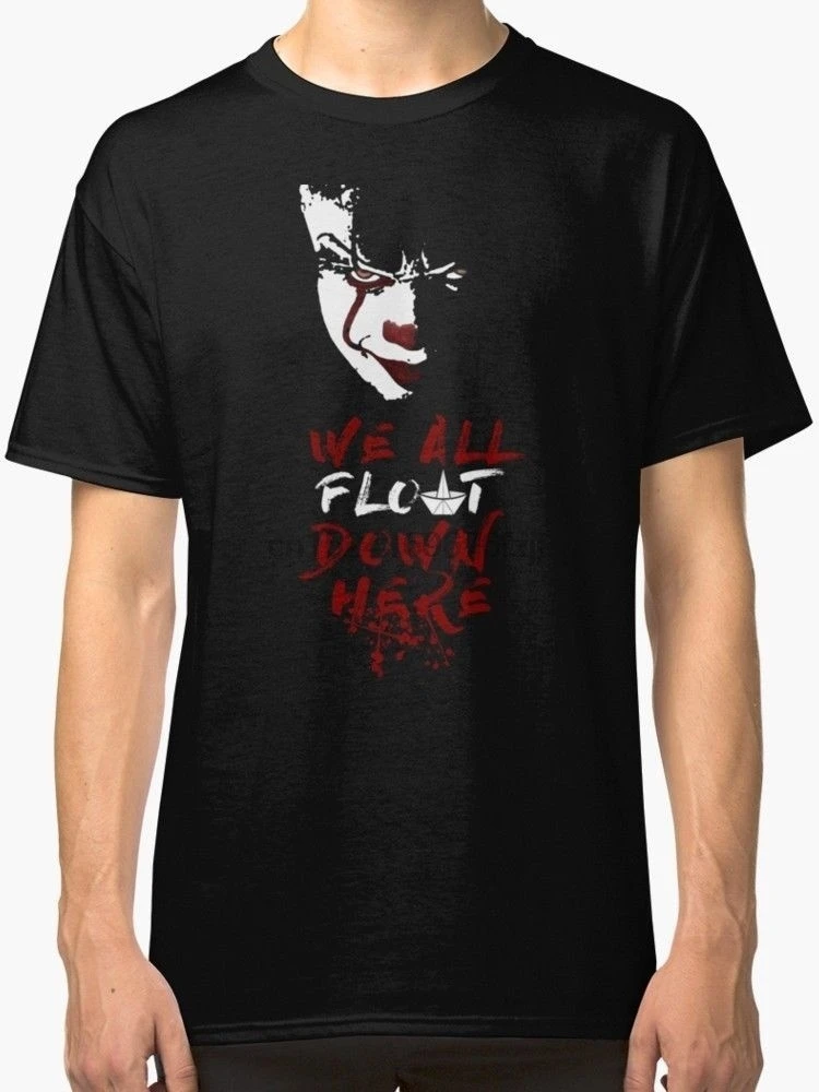Мужская черная футболка Stephen King's It We All Float Down Повседневная с короткими рукавами