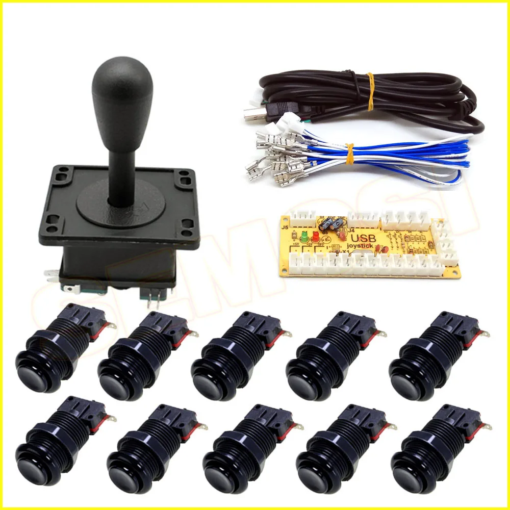 Kit 1 DIY аркадный джойстик и HAPP стиль кнопочный комплект для Raspberry Pi, Нулевая задержка USB кодер для ПК Замена Комплект для MAME Jamma - Цвет: Kit 1