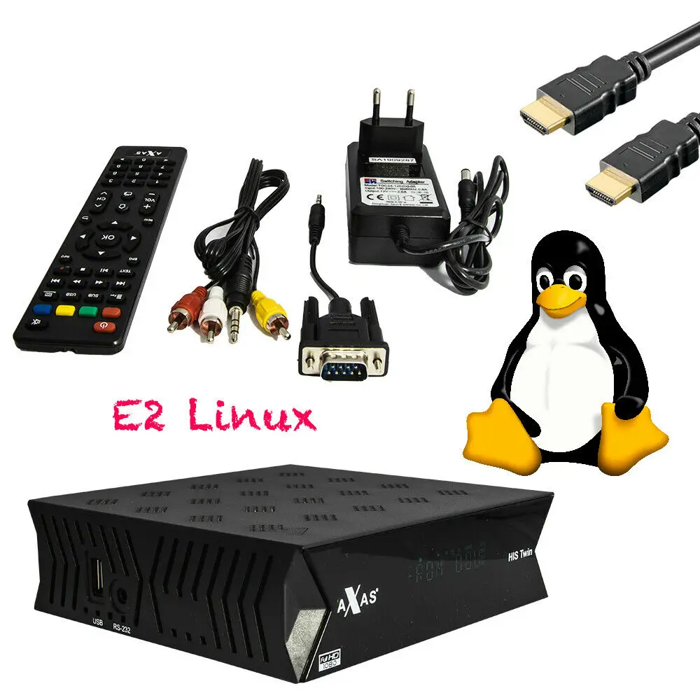 3 шт. спутниковый ресивер Full HD с 2x DVB-S2 SAT тюнером установленным Axas HIS Twin Linux E2 Open ATV TV