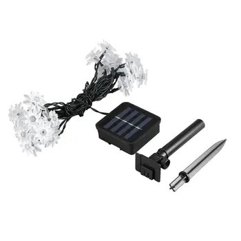 

20 LED Waterproof Lotus Shaped Fairy Light String with Solar Panel Powered For Outdoor Garden Wedding Decoration
