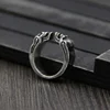 Pure silver skull Fashion Open Ring men women Real silver Double skull Rings Male 925 silver ring Jewelry gift ► Photo 3/5