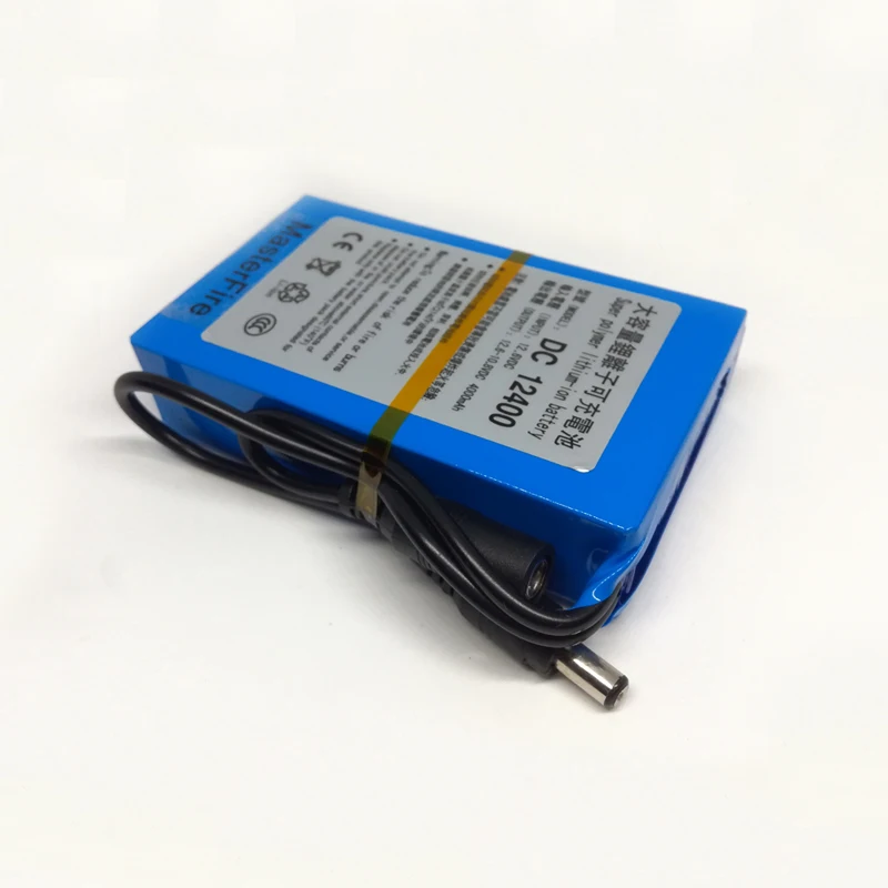 MasterFire Портативный AC/DC 12V 4000 мА/ч, Перезаряжаемые литий-ионный Батарея пакет с вилкой для DC камера видеонаблюдения 12400,20 компл./лот