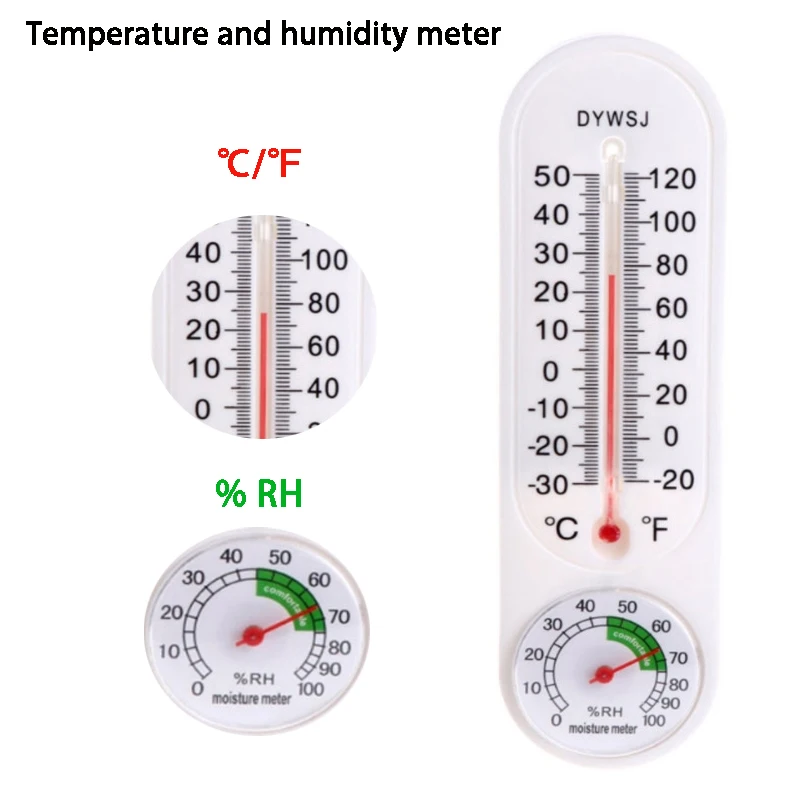 Wall Hanging Thermometer Indoor Outdoor Office Room Garden Greenhouse
