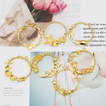 

7Pcs Seashell Round Blank Pendant Resin Frame Open Bezels Setting Jewelry Making 1XCA