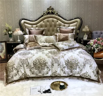 

Luxurious silk jacquard Duvet Cover Set wedding Bedding Set Bedspread Pillowcase 4/6/9pcs Duvet Cover Bed Quilt Bedlinen