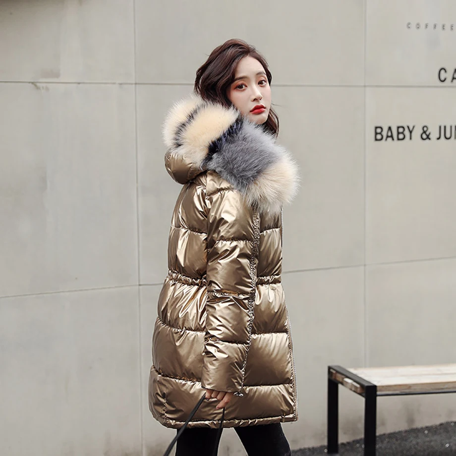 women's Parker Coat winter warm Slim hooded fur collar waterproof thick warmWinter Coat jacket