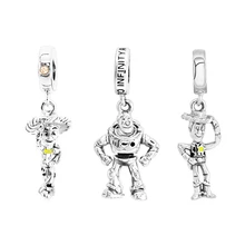 Серебряные бусины 925 пробы История игрушек Вуди, Джесси, Базз Лайтер подвеска талисманы подходят Pandora Браслеты для женщин DIY ювелирные изделия