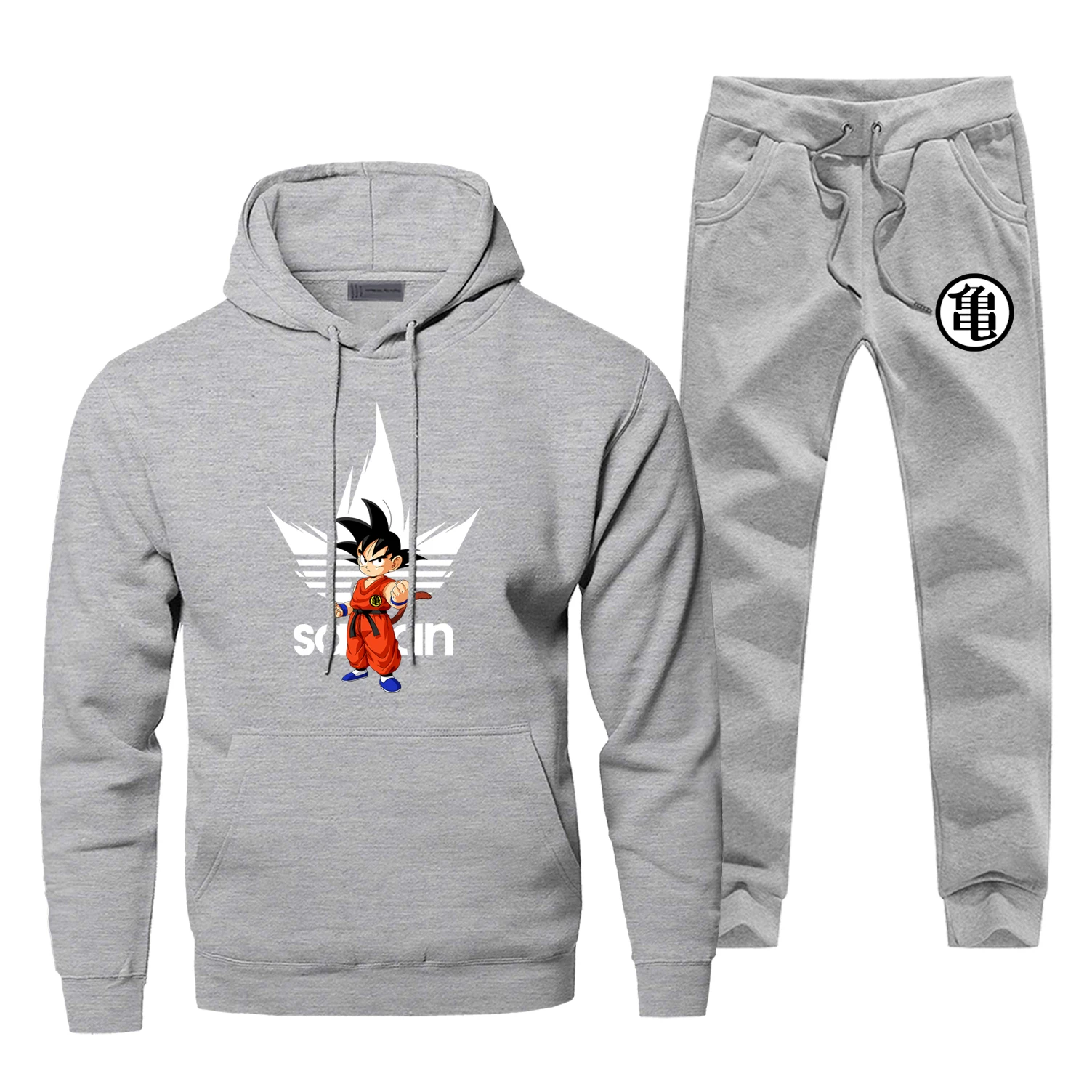 Брендовый мужской спортивный костюм Dragon Ball Z, модный Супер Saiyan, мужские комплекты, Harajuku, бодиутеплитель, мужской комплект, Повседневный, японский, аниме, мужские, для бега