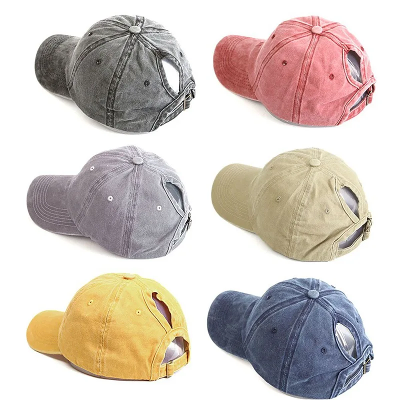 Летняя женская бейсболка с эффектом потертости, Регулируемая Кепка с дышащей сеткой, однотонная хлопковая кепка, бейсболка для спорта на открытом воздухе, унисекс