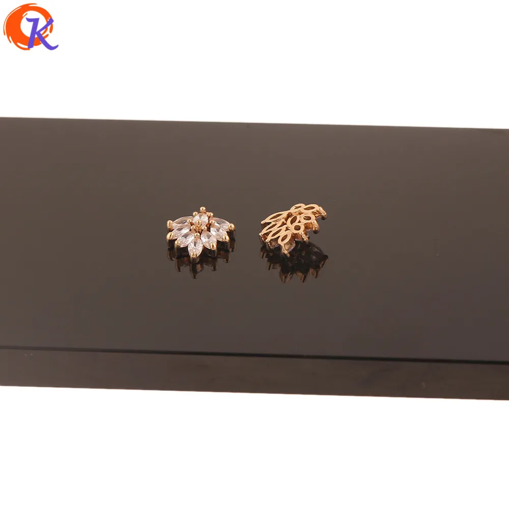 Cordial Design 30Pcs 12*16MM Jewelry Accessories/Earrings Parts/Leaf Shape/DIY Making/Hand Made/CZ Charms/Earring Findings