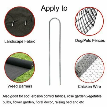 

Yard U Shape Pegs Outdoor Galvanised Steel Securing Pegs Ground Staple