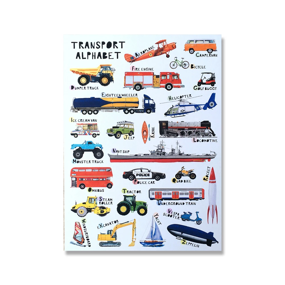 Transporte De Carro Alfabético Inglês. Impressão Abc. Desenho Animado  Ilustração do Vetor - Ilustração de escavadora, ambulância: 236943994