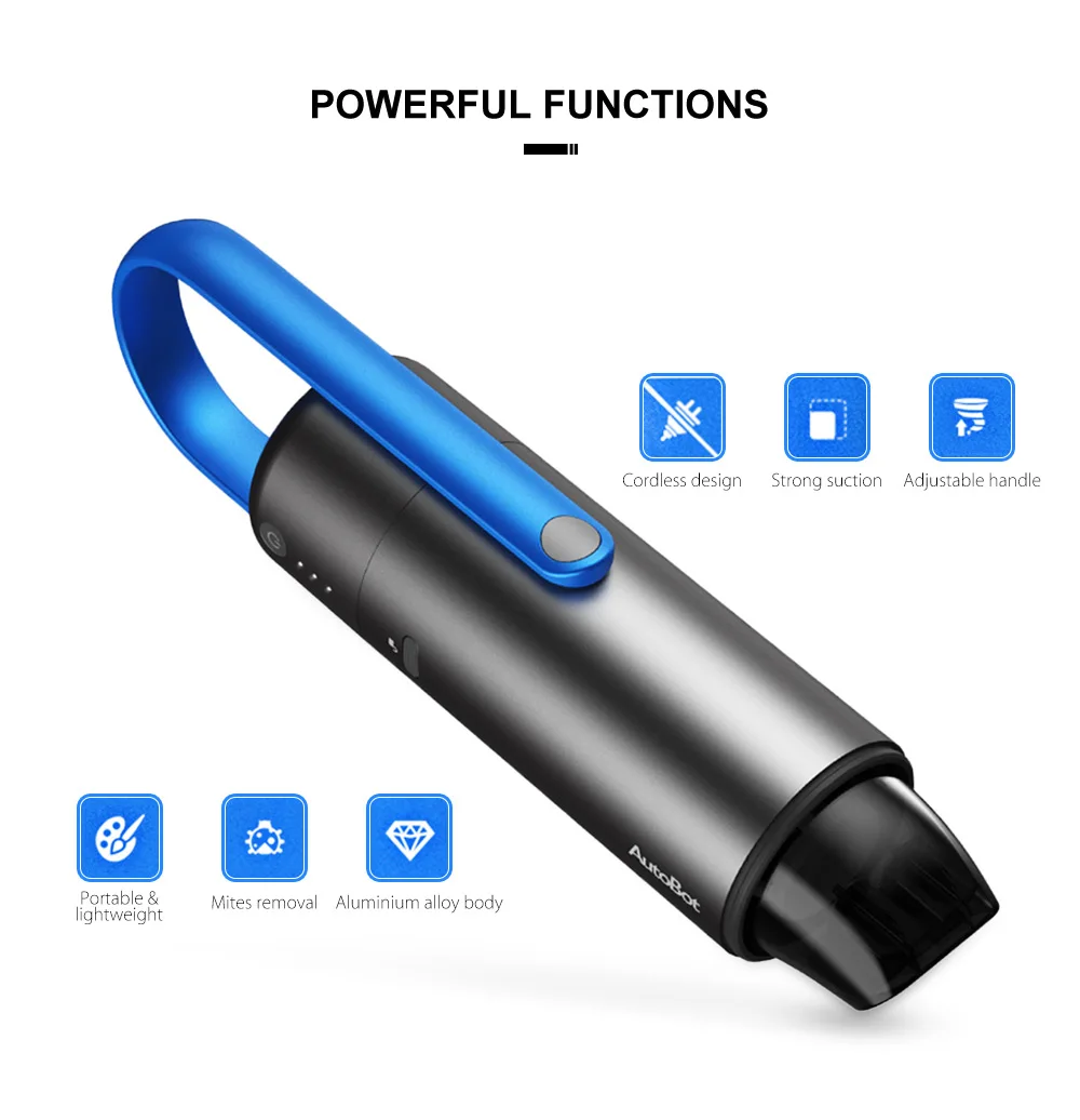 Zeepin ABV003 портативный автомобильный пылесос 80 Вт 100 мл с 5200Pa сильной всасывающей регулируемой ручкой для автомобиля домашняя клавиатура диван