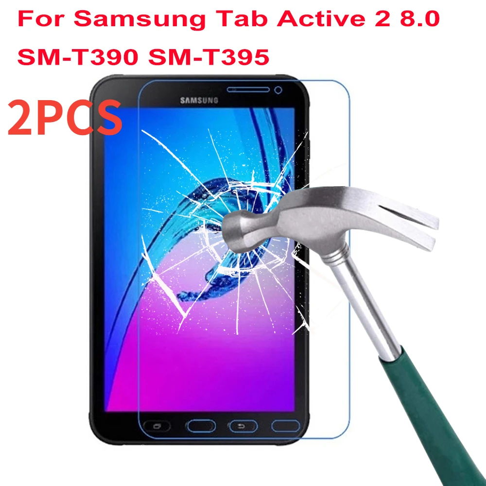 tablet touch pens 3PCS Tempered Glass Screen Protector For Samsung Galaxy Tab Active 2 8.0 Inch Tablet Film T390 T395 Bubble Free Protective Film tablet pillow stand Tablet Accessories