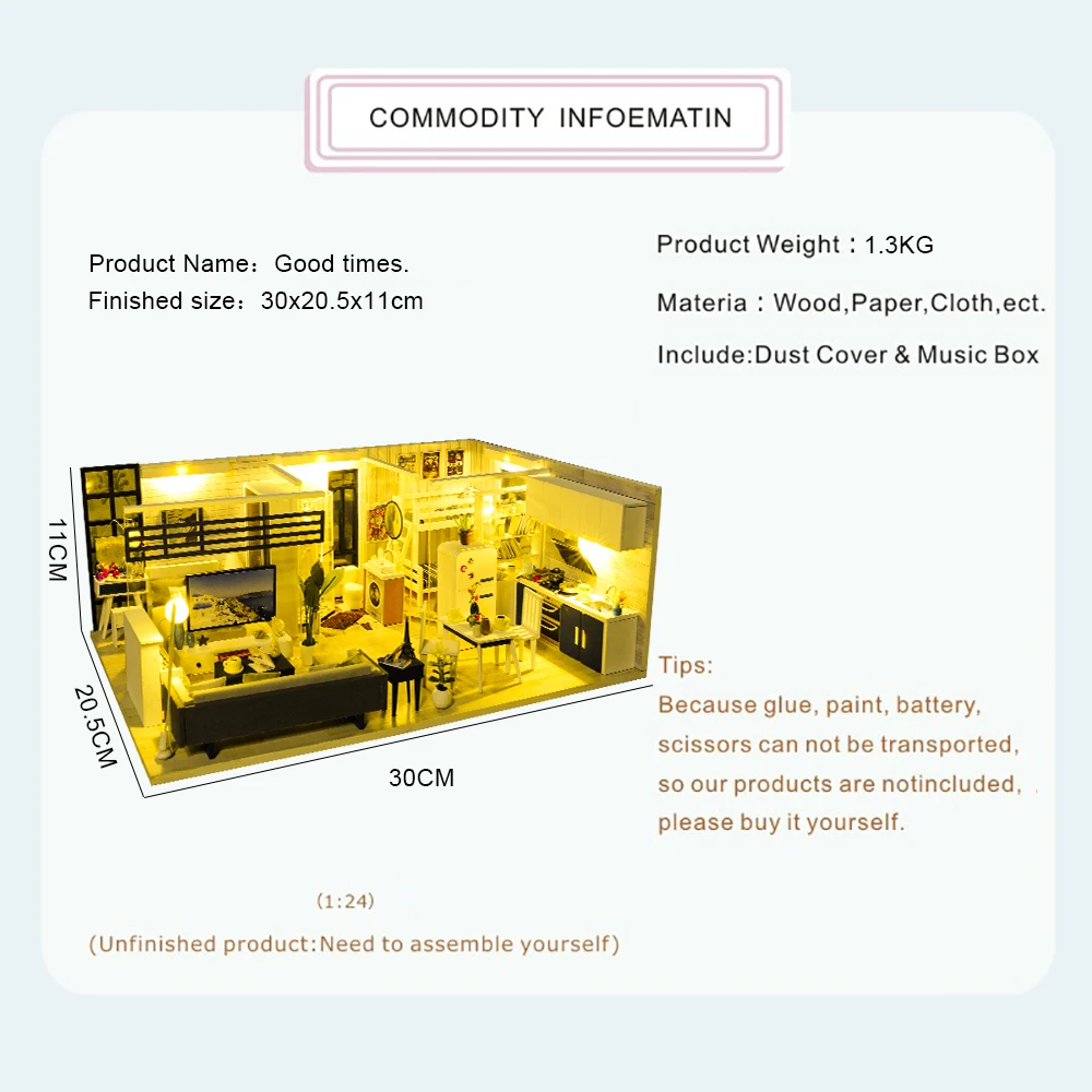 Домик кукольный CUTEBEE сделай сам деревянный миниатюрный дом для кукол с