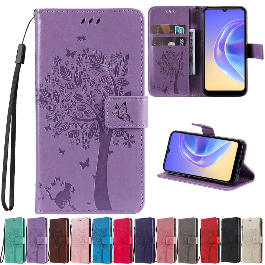

Wallet Tree Embossing Leather Case For Huawei P50 Pro P40/P30/P20 Lite/Pro P40 Lite E P20 Lite 2019 P10 P Smart 2019/2020/2021