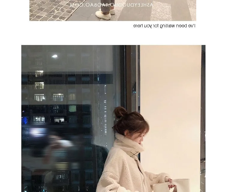 Women's Fur Coat Korean Coat Wild Lamb White Fur Coat Plush Motorcycle Clothing Fur One Loose Faux Fur Coat Furry Jacket