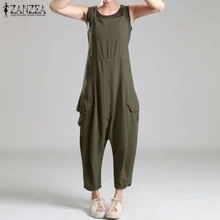 Plus Size Turnip Jumpsuits ZANZEA Women's Drop Crotch Overalls Fashion Casual Button Sleeveless Playsuits Pants Female Rompers Plus Size Turnip Jumpsuits ZANZEA Women's Drop Crotch Overalls Fashion Casual Button Sleeveless Playsuits Pants Female Rompers