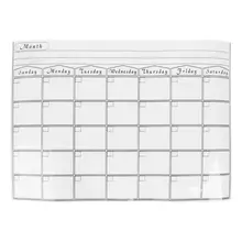 Магнитная настенная художественная наклейка на холодильник, календарь, ежемесячный недельный планировщик, белая доска, стираемая для кухни, 42x30 см, L41E