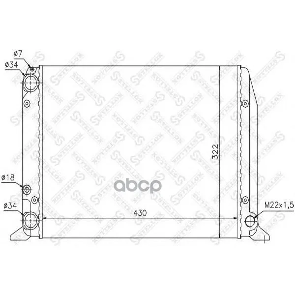 10-25043-Sx_радиатор Системы Охлаждения! Audi 80 1.3-1.8 83-91 Stellox 1025043sx Stellox арт. 1025043SX