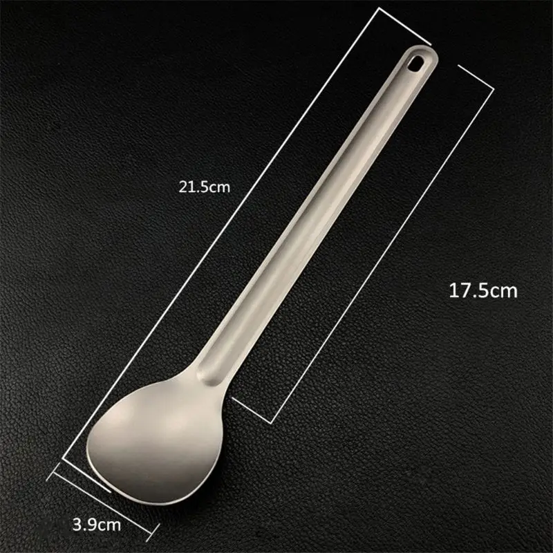 New Titanium Long Handle Spoon Outdoor Camping Lightweight Portable Tableware Spoons