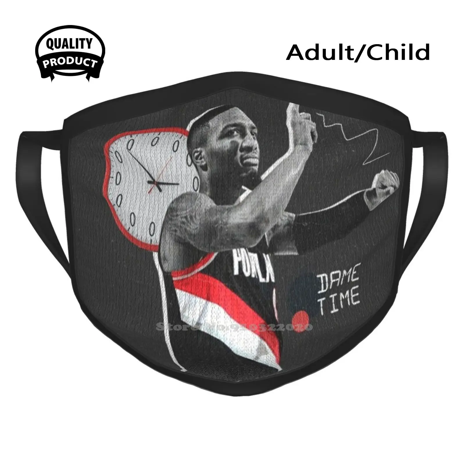 

It'S Dame Time Mouth Mask Soft Warm Face Masks Damian Lillard Basketball Dame Dolla Dame Time Blazers Trailblazers Dame