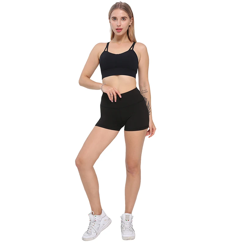 NORMOV Shorts Women Black High Waist Push Up Workout Shorts Women Casual Solid Color Summer Fitness Shorts booty shorts for women