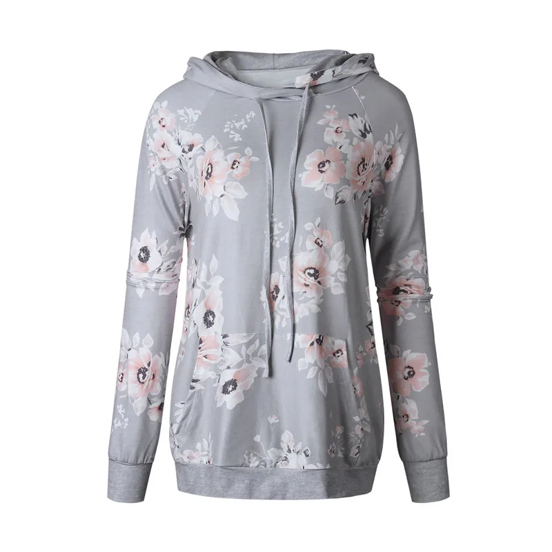 Women Slim Camouflage Hooded Sweatshirt Casual Pocket Floral Print Hoodies New Autumn Warm Winter Hoody Fashion Clothes