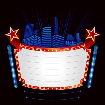 

Laeacco City Building Baby Cartoon Grand Opening Ceremony Party Birthday Customized Banner Photo Background Photography Backdrop