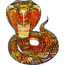 

Unique Shaped Puzzle Cobra Leader Wooden Jigsaw 100 200 300 Pieces Wholesale Wood Toy Game for Kids Boy Girl Christmas Birthday