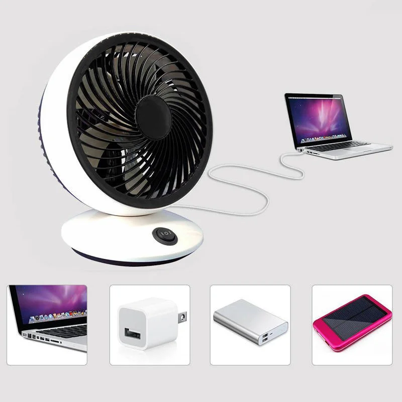 6 Inch USB Portable Desk Fan,2-Speed Control USB Powered Fan(Black/White