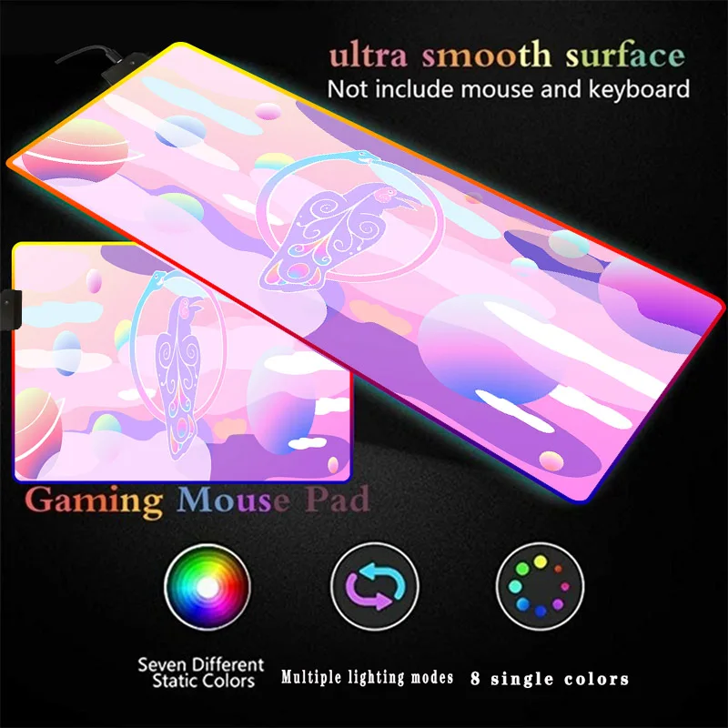 

Colorful Scenery Pink Bird Gaming Accessories Mouse Pad Computer Mousepad Large Mouse Pad Gamer RGB Big Mouse Carpet PC Desk Mat