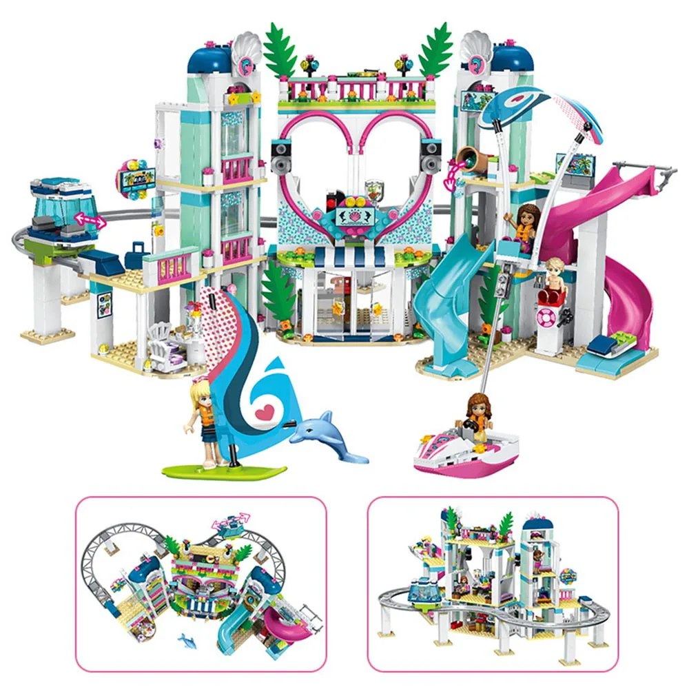 Goedkoop 01068 Legoinglys Vrienden Heartlake Stad Resort 41347 Top Hotel Bouwstenen Kit Voor Kids Fun Speelgoed Voor Meisjes Kerst
