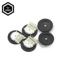 10 pièces Double Cadran Conique Roue de Volume Duplex potentiomètre B102 B103 B203 B503 B104 1K 2K 5K 10K 20K 50K 100K 3Pin 5Pin 16*2mm