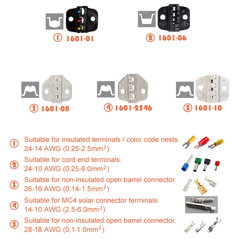 1 шт., форма для зачистки проводов, быстрая замена, плоскогубцы, сменные штампы для храпового обжима, плоскогубцы, ручной инструмент