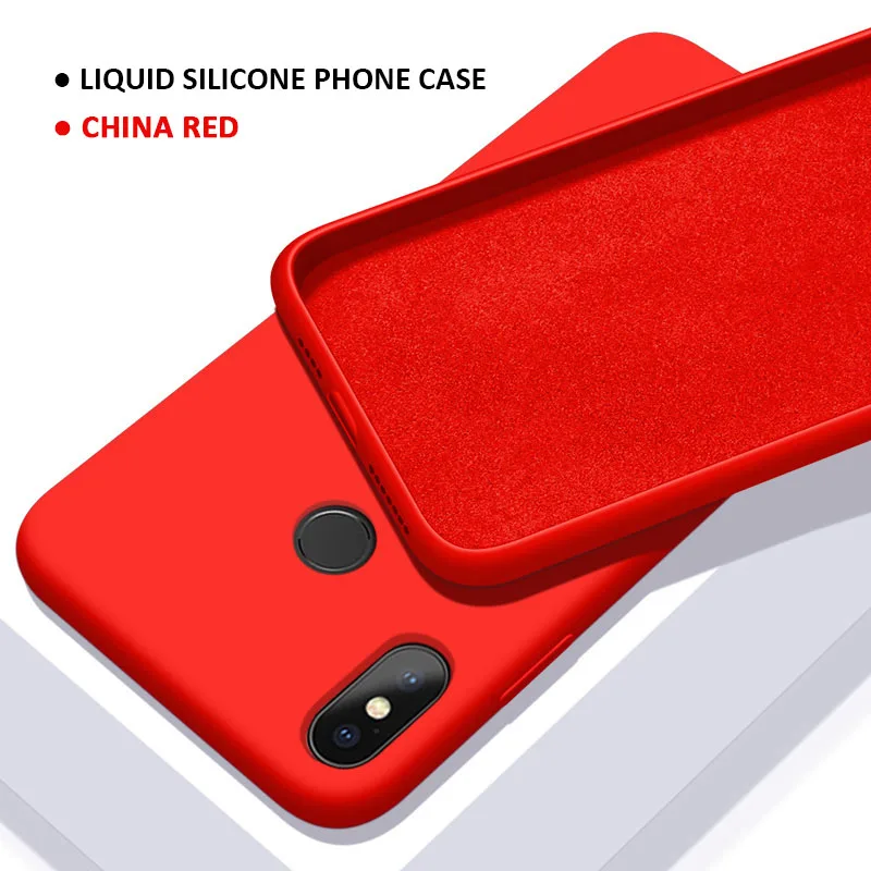 Жидкий силиконовый чехол для телефона на Xiaomi mi A3 A2 8 lite 9T Red mi K20 9 SE 6 Pro mi x 2 2S CC9 CC9E S2 6A 7A 8A Note 7 8 Pro Чехол - Цвет: Red